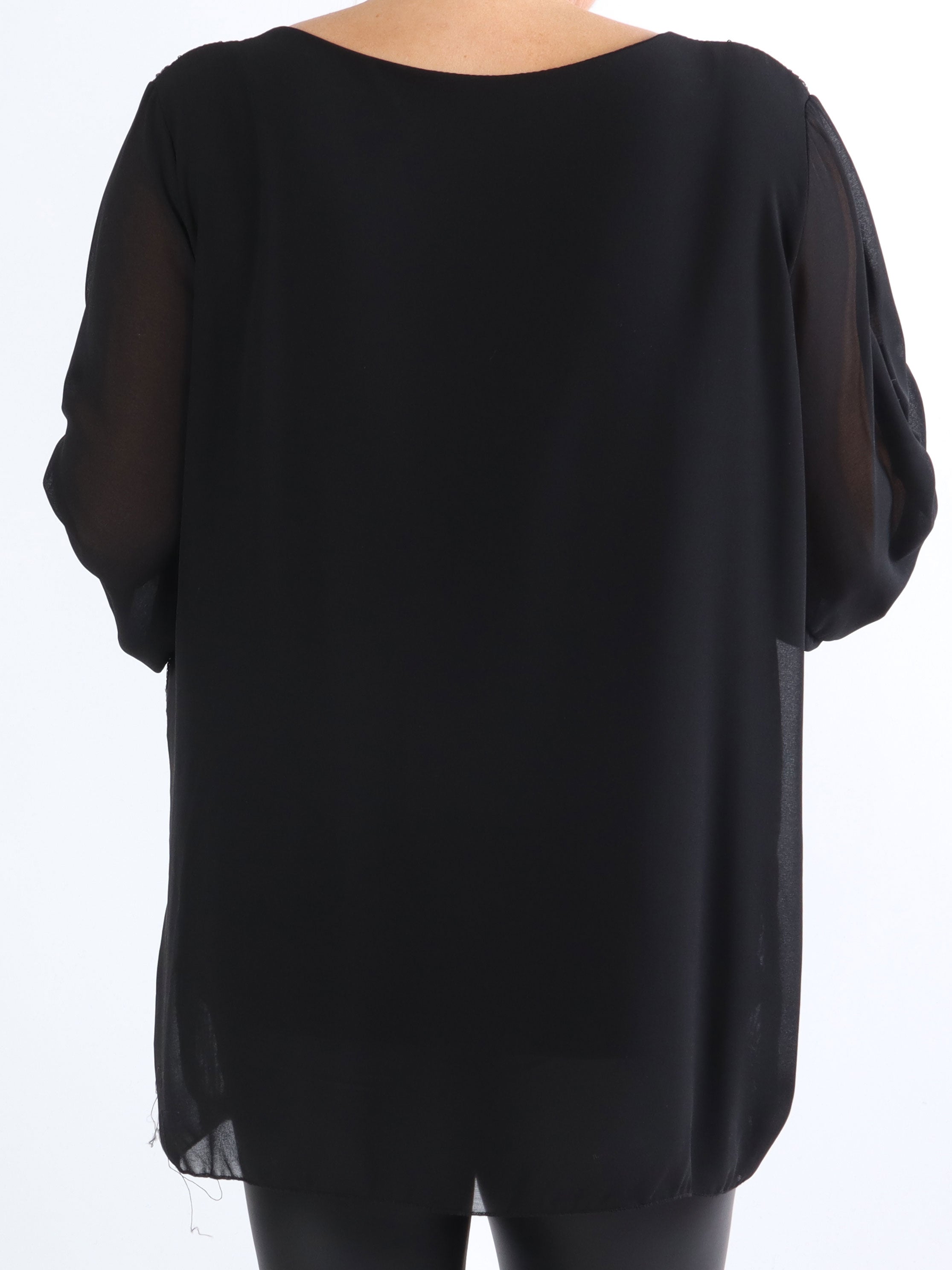 Amani - Plus size chiffontunika med pailletter